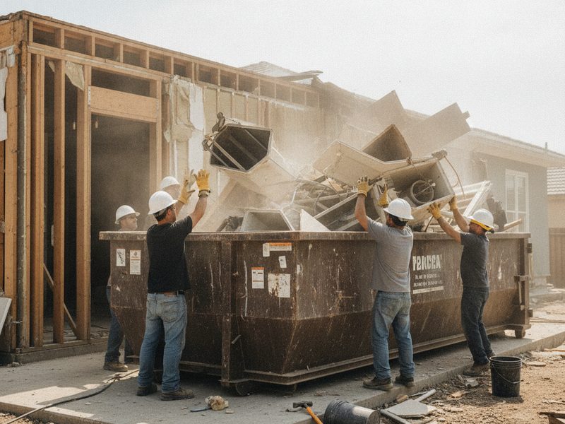 Hemet dumpster rental in progress